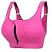 Beepeak Women's High Support Push Up Zip Front Close Padded Sports Bra