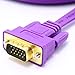 DTECH Flat VGA to VGA Cable 15ft Male to Male SVGA Cord Ultra Slim for Computer Monitor Projector (Purple, 15 Feet)