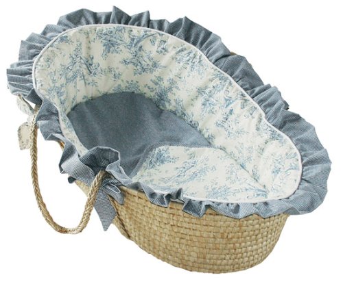 Hoohobbers Moses Basket - Blue Toile