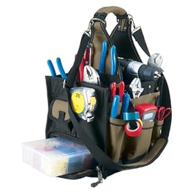 Click here to buy Custom LeatherCraft 1528 23 Pocket Large Electrical and Maintenance Tool Carrier by Custom Leather Craft.