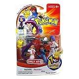 Pokemon Mini Action Figure Set Ash vs Team Rocket Pack with Pikachu, Ash & Team Rocket