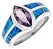 Sterling Silver, Synthetic Opal Inlay Ring, w/ title=