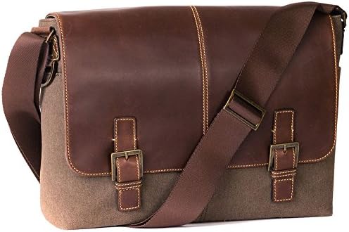 Boconi Bryant LTE Slim Double Buckle Messenger Heather Brown