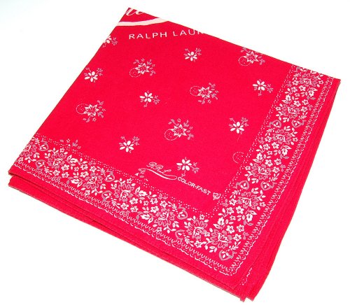 Polo Ralph Lauren RRL Bandana Handkerchief Red Flowers