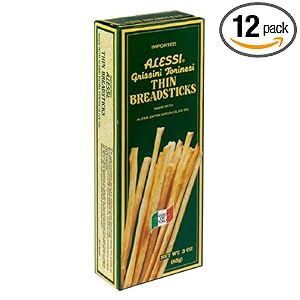 Alessi Thin Breadsticks, 3-Ounce Boxes (Pack of 12) by Vigo