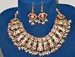 Lac Jewelry-bollywood Lac Red Hand Made Necklace Set and Earrings in Multi Beads-3pc Set(brand New) Free Shipping