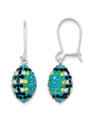 Sterling Silver Swarovski Elements Jacksonville Spirit Football Earrings