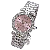 Lamue ウォッチ(ハートチャームメタル) BL755-PI シルバー×ピンク レディス