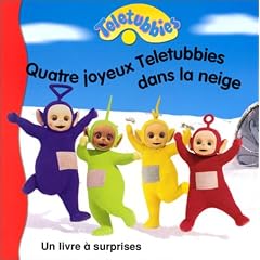 Quatre joyeux Teletubbies dans la neige