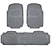 MotorTrend 100% Odorless Ridged Heavy Duty Rubber Floor Mats (Gray) - Semi Custom Fit