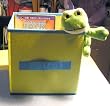 Storage Boxes, Collapsible Green Box with Blue Rims Container Boxes 8"x8"x8" -TWO BOXES