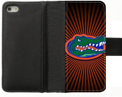 Generic Custom Unique Design NCAA University of Florida Gators Team Logo Diary Leather Case Cover for iPhone5 iPhone5S,With Credit Cards