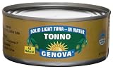 Genova Tonno, Solid Light Tuna In Water, 6-Ounce Cans (Pack of 12)