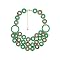 Wrapped Chain-Link Bib Necklace - Green