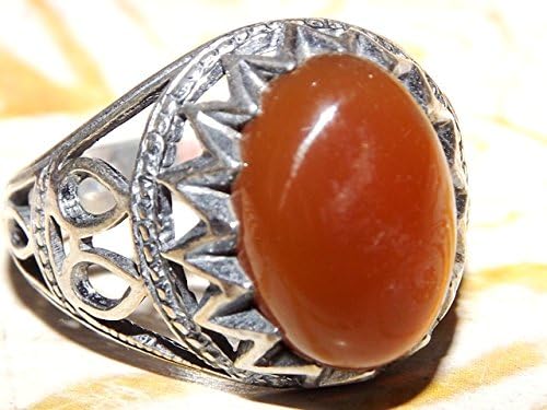 925 sterling silver men womens ring middle eastern red agate arabic jewelry