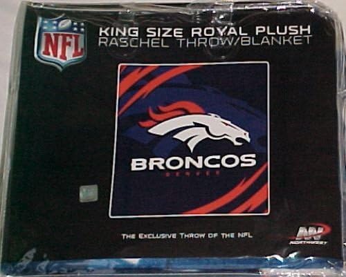 DENVER BRONCOS ROYAL PLUSH RASCHEL BLANKET KING SIZE
