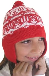 Handmade Alpaca Winter Hat - Strawberry (Kids Large)