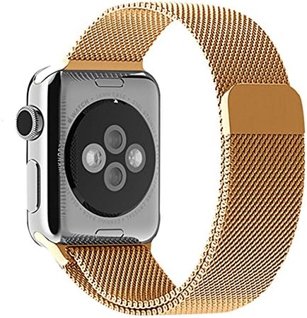 TekBow Apple Watch Band,Milanese Loop Stainless Steel Bracelet Strap Replacement Wrist iWatch Band with Magnet Lock for Apple Watch (Gold,38mm)