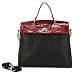 Tony Vincenzio Black & Red Snake-line 100% Genuine Leather Lady Fashion Tote Shoulder Hand