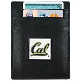 Cal Golden Bears Black Leather Money Clip and Business Card Holder