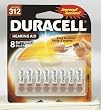 Duracell 1.4 Volt Zinc Air Hearing Aid Batteries Size 312 DA312B8 (8 Batteries)