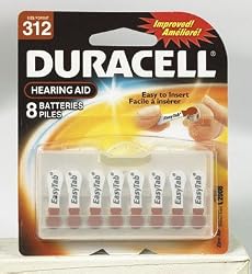 Duracell 1.4 Volt Zinc Air Hearing Aid Batteries Size 312 DA312B8 (8 Batteries)