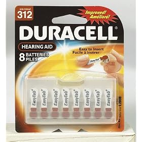 Duracell 1.4 Volt Zinc Air Hearing Aid Batteries Size 312 DA312B8 (8 Batteries)