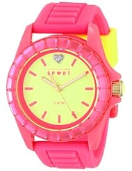 Juicy Couture Womens 1901113 Sport TR90 Mirrored Faceted Bezel Watch