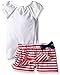 Nautica Girls' Graphic Knit Top with Yarn Dye Stripe Origami Skort Set