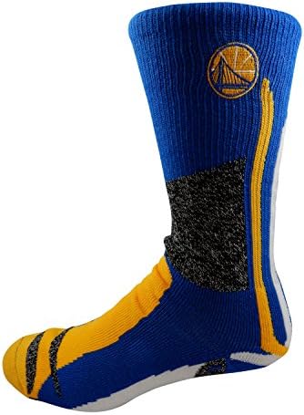 Golden State Warriors Royal Yellow White Crew Socks (Medium &amp; Large Available) (Medium 5-10)