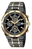 Seiko Men's Alarm Chronograph Black Ion Watch #SNAA30