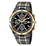 Seiko Mens Alarm Chronograph Black Ion Watch #SNAA30 by Seiko