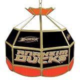 NHL1600-AD - NHL Anaheim Ducks Stained Glass Tiffany Lamp - 16 inch diame