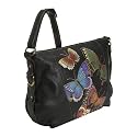 Anuschka Crsna Shoulder Bag: Ethereal Butterfly Ebony