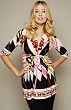 Olian "Alyson" Butterfly Border Trim Drawstring Empire Top