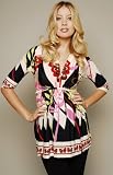 Olian "Alyson" Butterfly Border Trim Drawstring Empire Top