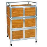 Aluminum Utility Cart - Oak ( 25.5x17.7x44.4) by Tall Utility Cart