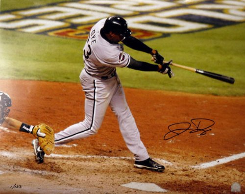Jermaine Dye Chicago White Sox - World Series Game 4 Hit - 16x20 Autographed Photograph with Inscription
