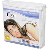 Luna Premium Hypoallergenic Zippered Bed Bug Proof Mattress Encasement 13 Height - Twin Size - Made In The USA