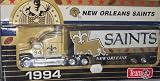 New Orleans Saints 1994 NFL 1/87 Diecast Tractor Trailer Ford Aeromax Truck Collectible Limited Edition Football Team Car By White Rose Matchbox