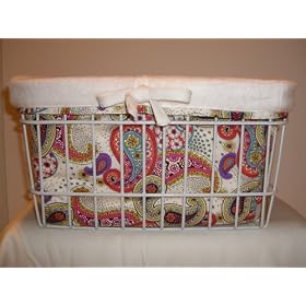 Couture Cruiser Bicycle Basket Liner Tote Bag (Style: Paisley Pixie)