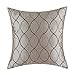 CaliTime Faux Silk Throw Pillow Case Cover Sofa Couch Home Decoration Modern Waves Lines Embroidered 18 X 18 Inches Taupe