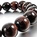 Men,Women's 10mm 12mm Bracelet Link Wrist Energy Stone Agate Brown Buddha Mala Beads Elastic