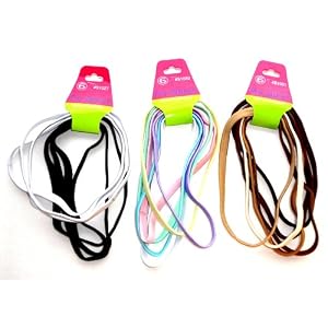 18 Scunci Like Hair Accessory Rubber Headbands- 3 Sets of 6