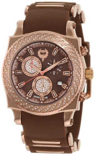 Brillier Men's 01.3.3.3.12.3 Chronograph Method Air Rose-Tone Brown Rubber Watch