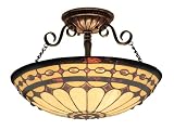 Landmark 641-BC Diamond Ring 3-Light Semi-Flush Mount, 11-Inch, Burnished Copper