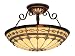 Landmark 641-BC Diamond Ring 3-Light Semi-Flush Mount, 11-Inch, Burnished Copper