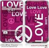 iPod Touch 2G & 3G Skin and Screen Protector Kit - Love and Peace Hot Pink