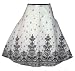 Apparel : A-line border print Skirt/black/white