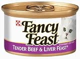Fancy Feast Gourmet Cat Food Tender Beef & Liver Feast, 3-Ounce Cans (Pack of 48)
